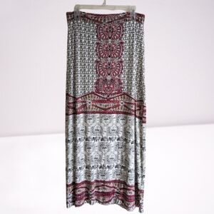 Max Studio Maxi Skirt Multicolor Geometric Print Boho Size Small